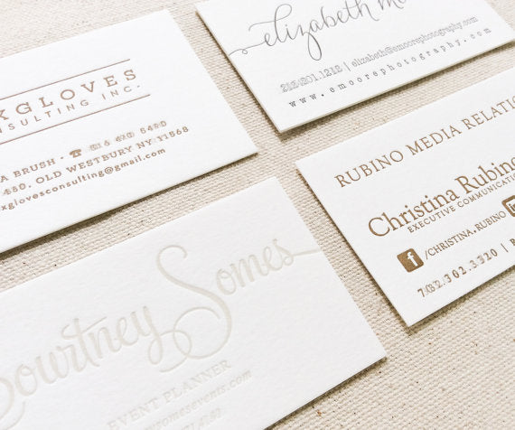 letterpress business card stationery