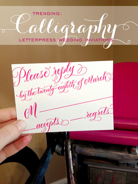 calligraphy invitation letterpress wedding