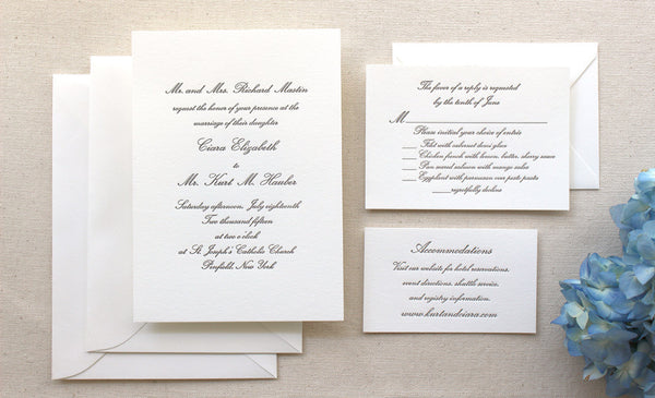 letterpress wedding invitation conservatory suite