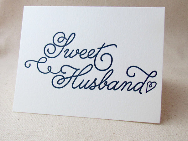 letterpress sweet husband stationery note card