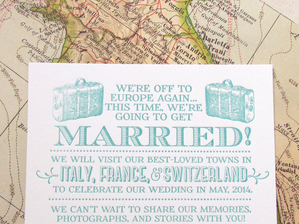 letterpress elopement announcement europe