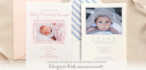 letterpress birth announcements