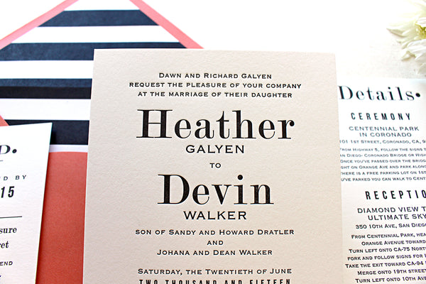 letterpress wedding suite hazel