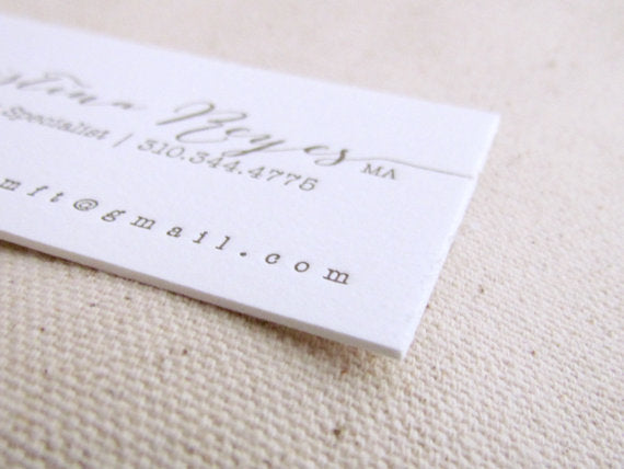 letterpress business card stationery double thick