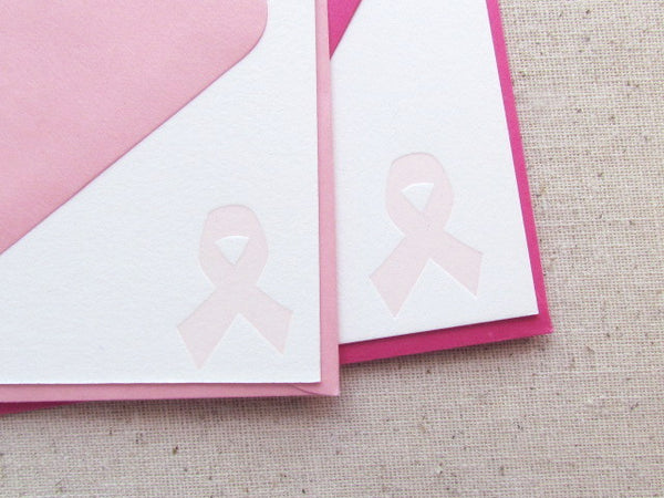 breast cancer letterpress stationery