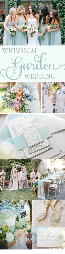 letterpress wedding invitation collage whimsical