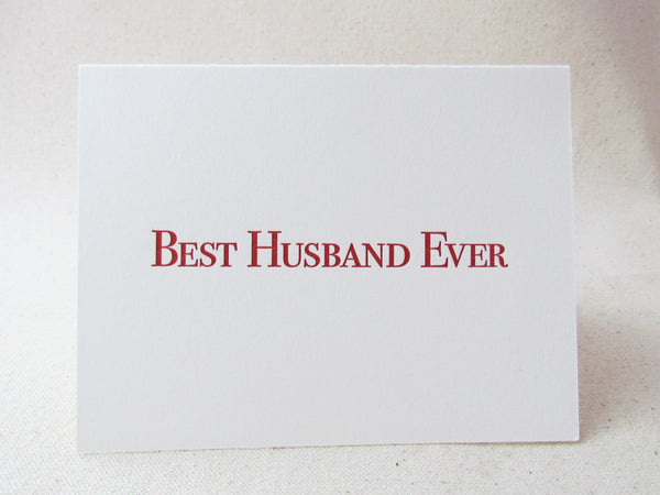 letterpress stationery best husband ever note card