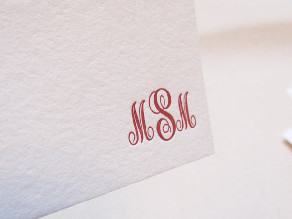 letterpress monogram stationery