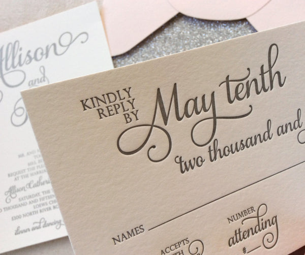 letterpress wedding rsvp stargazer