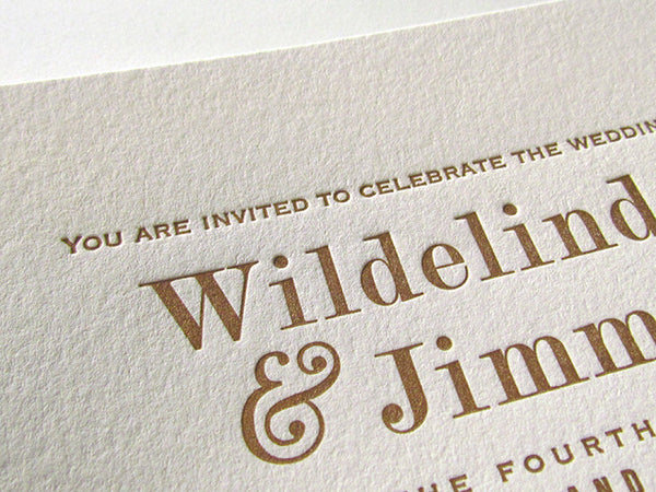 letterpress wedding invitations mint and gold