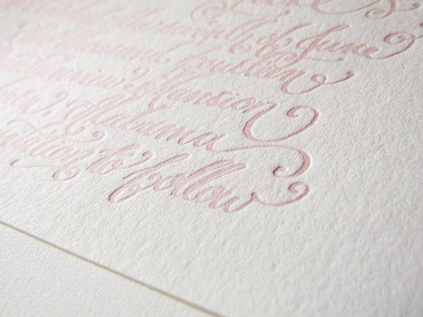 letterpress save the date calligraphy
