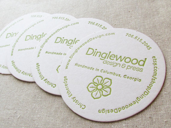 letterpress business coasters