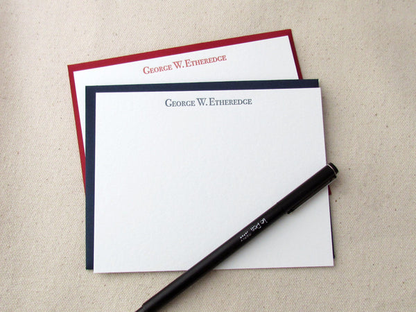 letterpress stationery note card from the desk of mens personalized