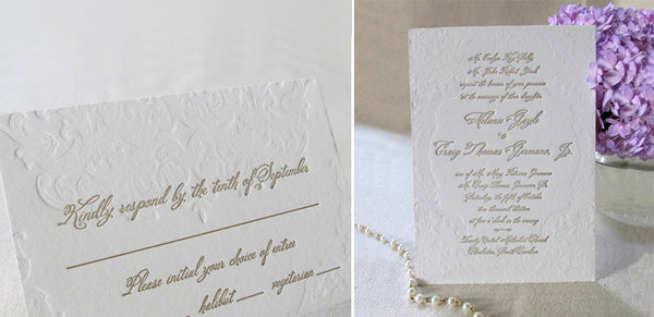 classic letterpress wedding invitations
