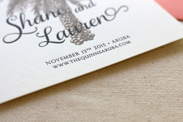 letterpress wedding invitation save the date