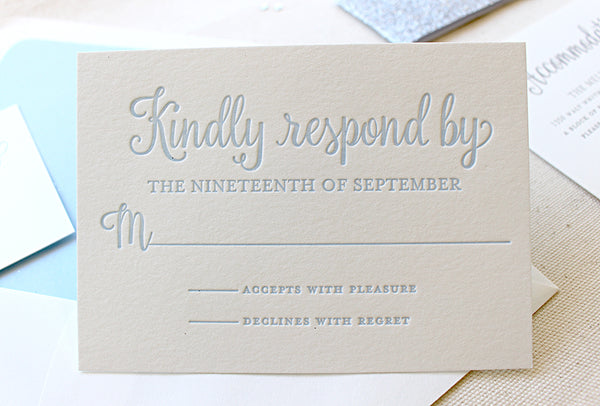 letterpress wedding response card rsvp