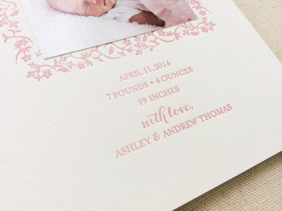 letterpress birth announcements