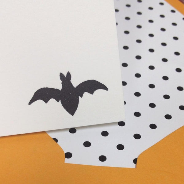 letterpress fall stationery bat