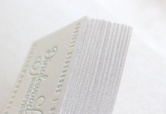 letterpress business card edge painted