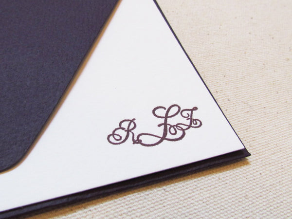 letterpress monogram stationery