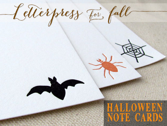 halloween letterpress stationery note card