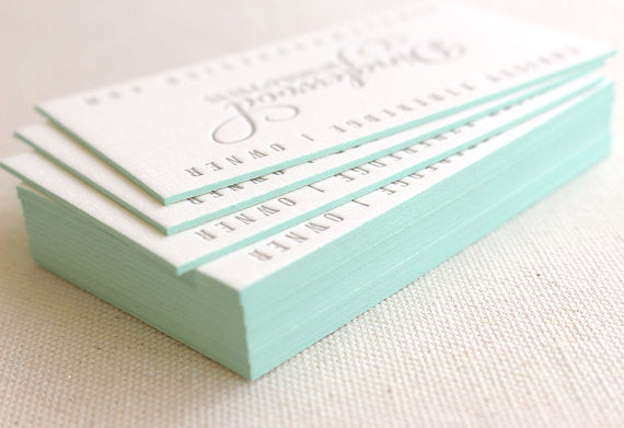 letterpress edge painting business stationery card