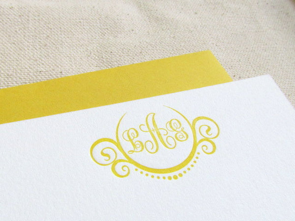 letterpress monogram stationery