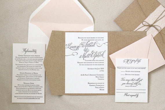 letterpress wedding suite custom