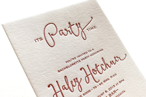 letterpress wedding invitation