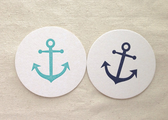 letterpress nautical coasters
