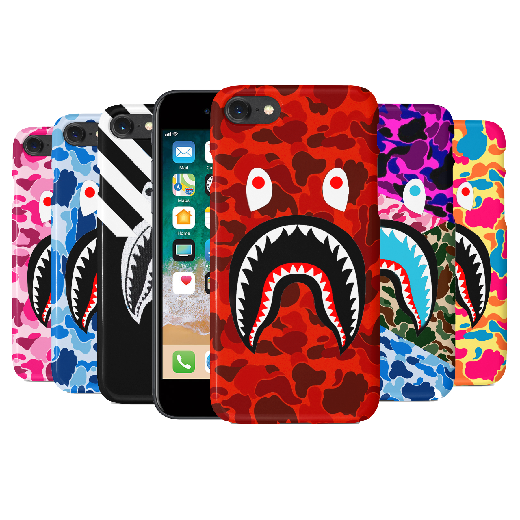 Kolibrie ondernemer glans Shark Mouth Off White Blue Green Orange Rainbow Pink iPhone Case –  CaseJungle