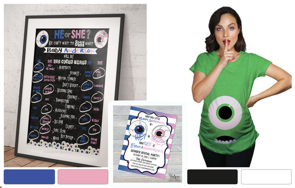 SHOP - Halloween Eye Scream Gender Reveal invitations by Unique Digital Designs