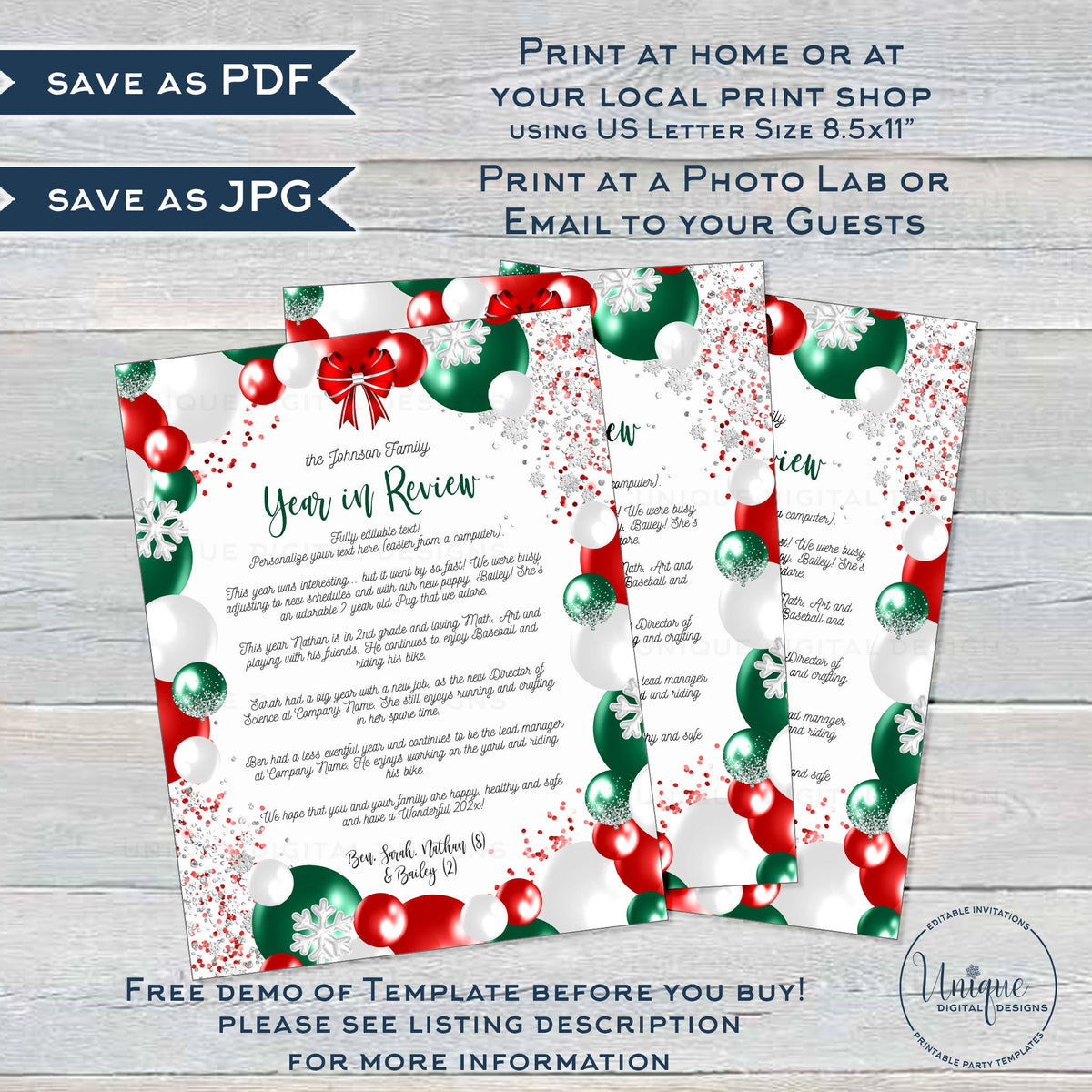 Editable Christmas Letter Template Free Download