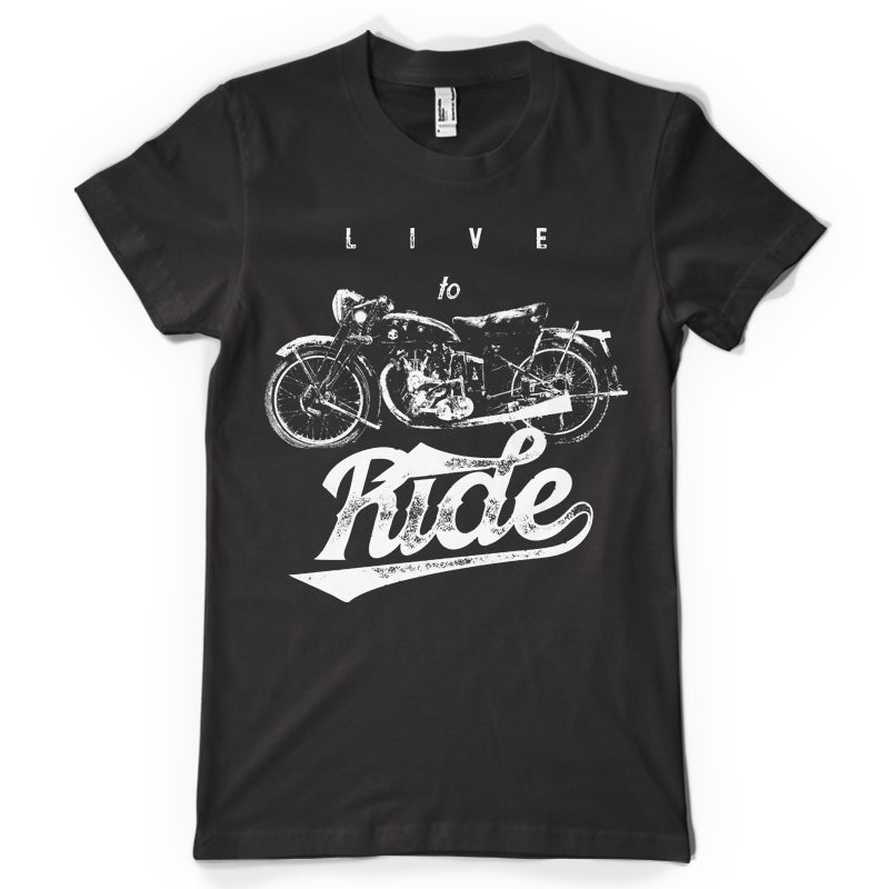 Live to Ride life inspiration T shirt Print on American Apparel Men's