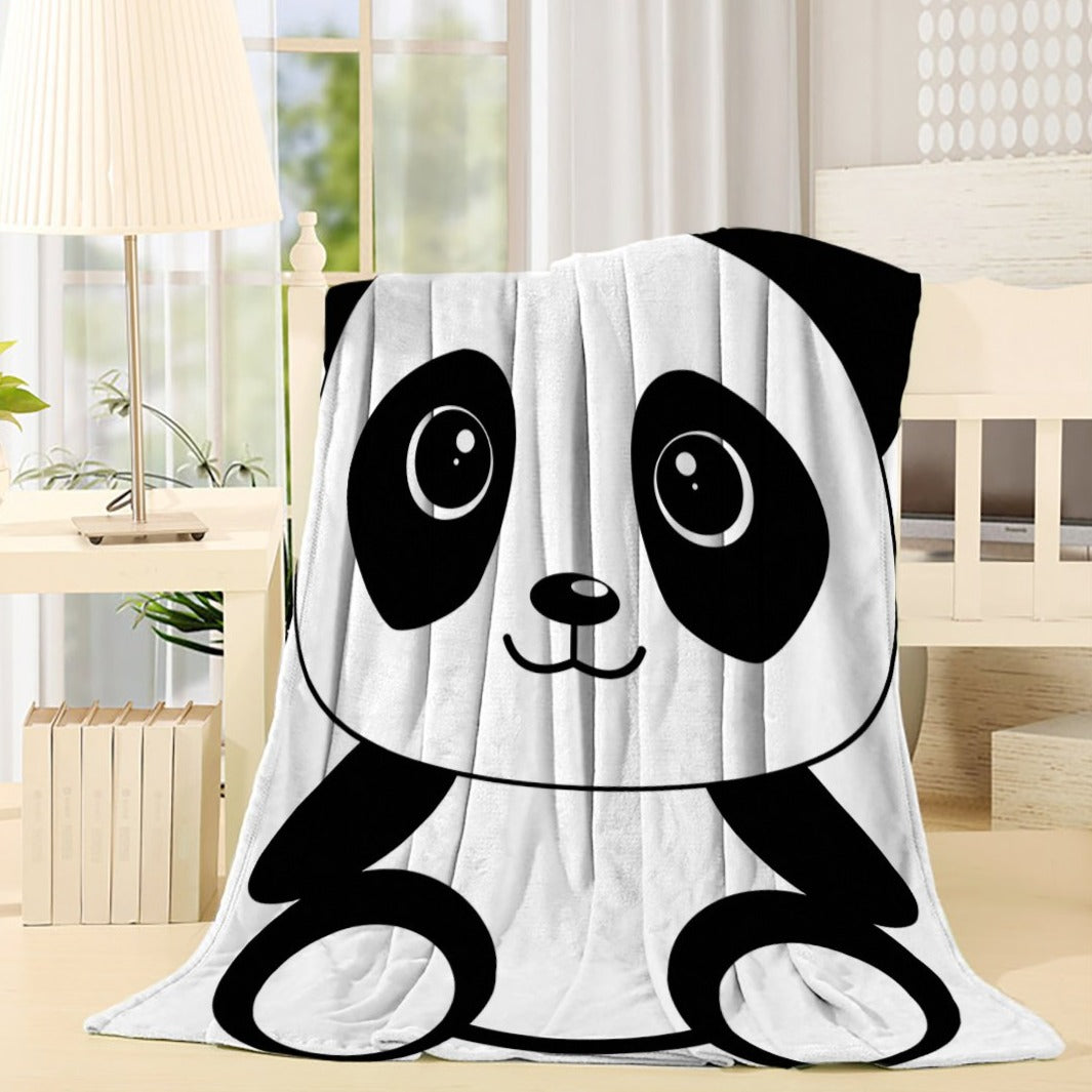 Shavel Hi Pile Panda Bear Print Oversized Fleece Throw