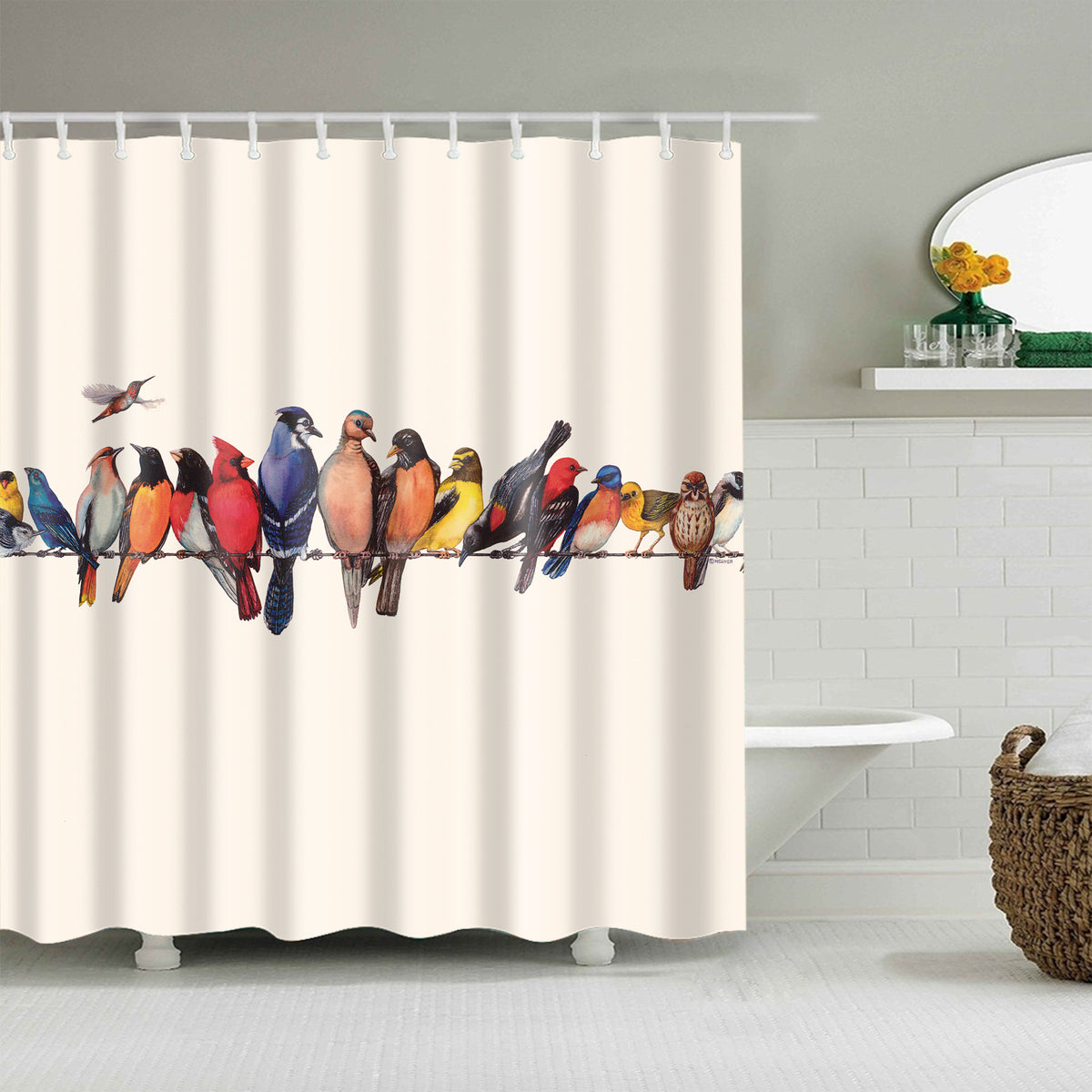 bird shower curtain