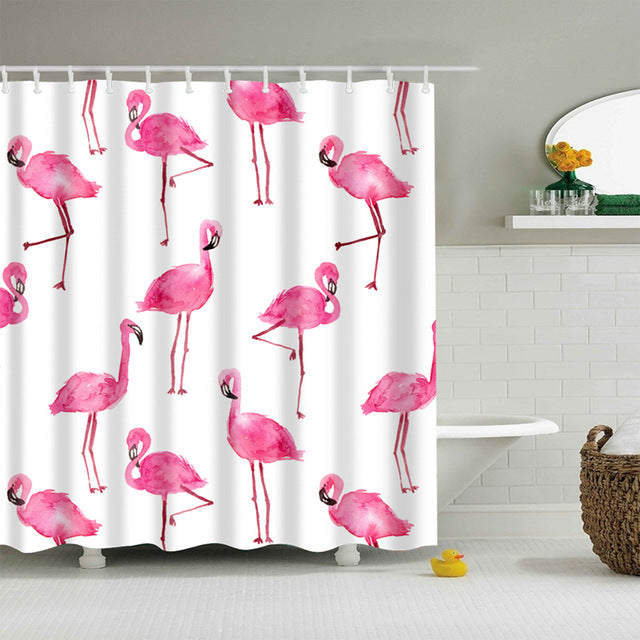 flamingo shower curtain