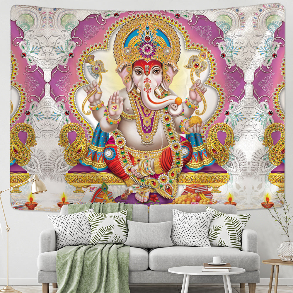 Hippie God Wall Hanging Lord Ganesh Ganesha Indian Large Tapestry Decor Bohemian 