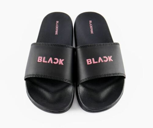 black pink slippers