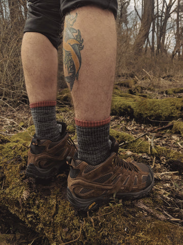 merino wool socks on the trail