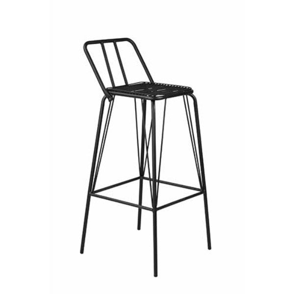 black steel bar stool