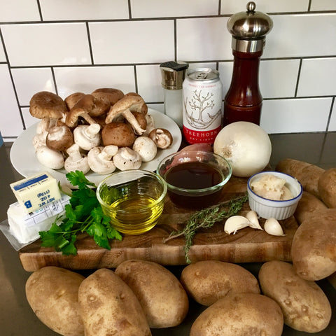 Ingredients for mushroom potato skins from Taste of Treehorn