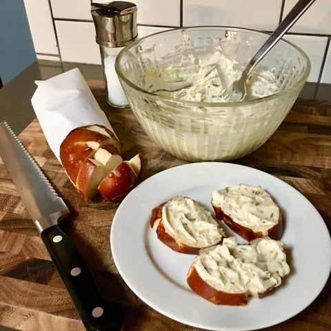 Cider Culture's cider sage butter served on Holeman & Finch pretzel bread