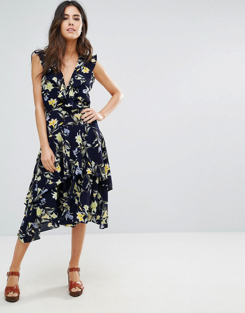 navy & yellow dress