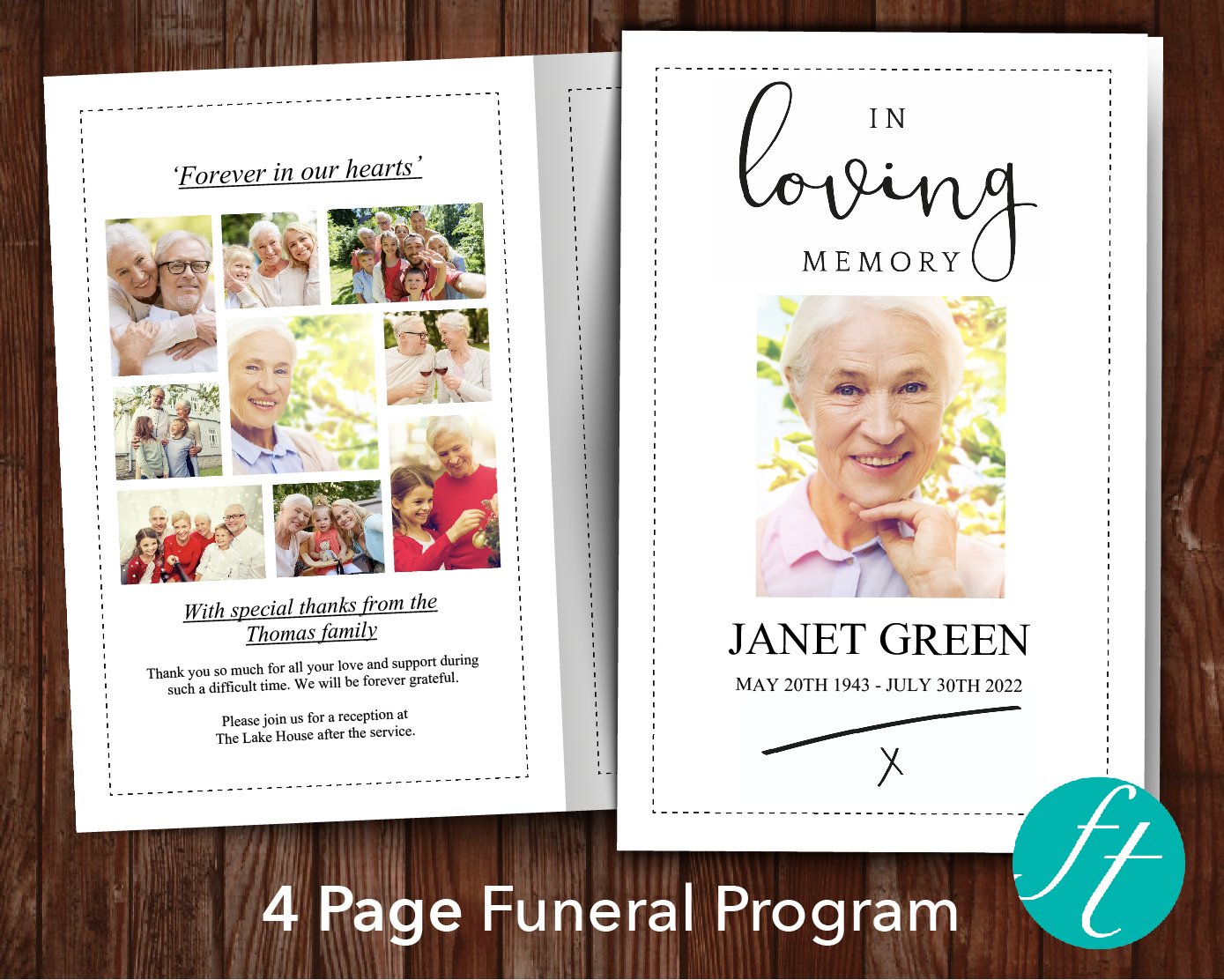 4 Page Loving Memory Funeral Program Template – Funeral Templates