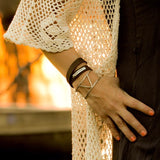 Leather Double-Wrap Personalized Cuff