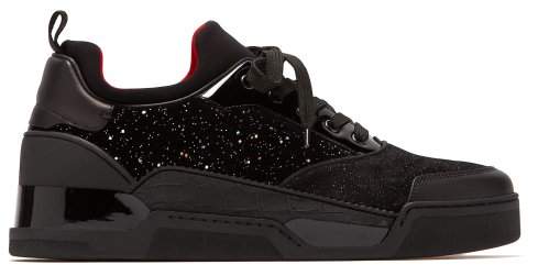 leather louboutin trainers mens