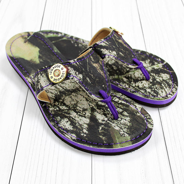 camo memory foam flip flops