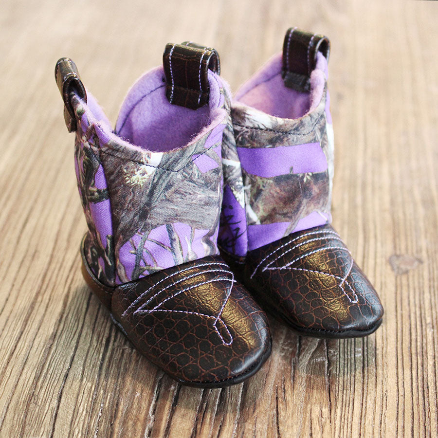 Purple Camo Baby Cowboy Boots – You Had 