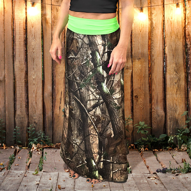 camo flowy skirt